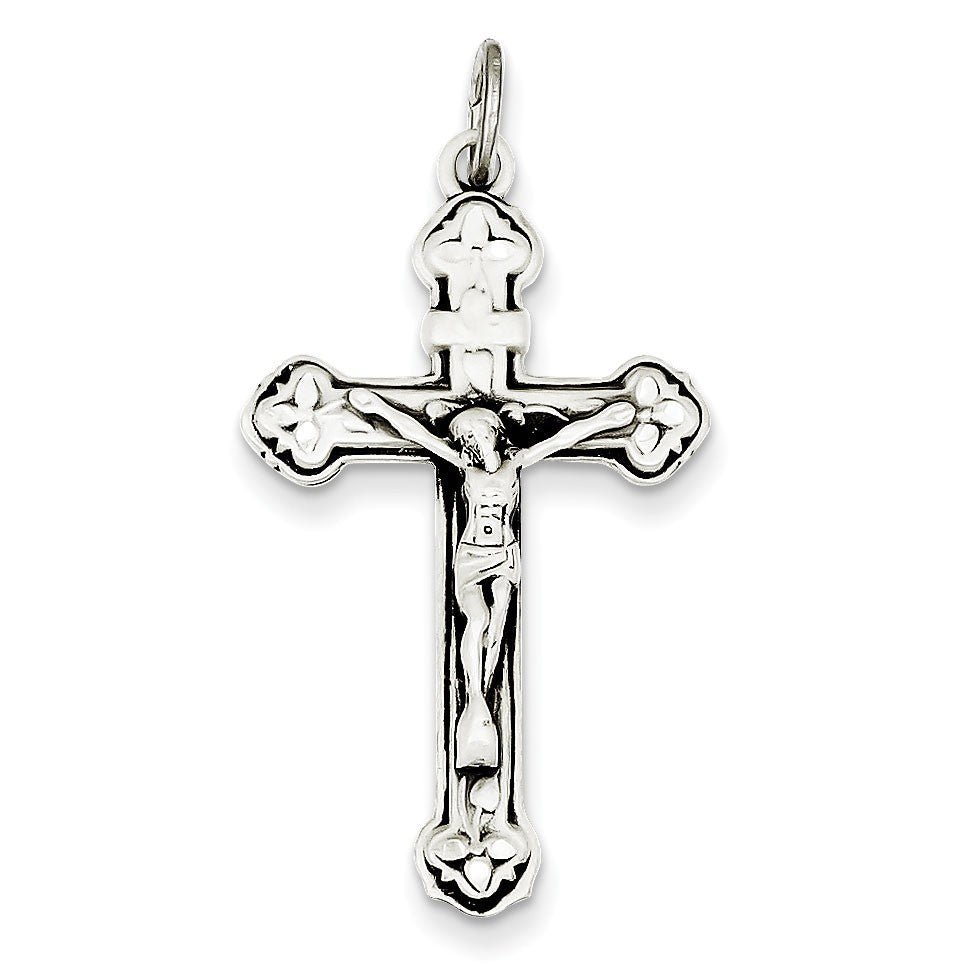 Sterling Silver Antiqued INRI Crucifix Pendant