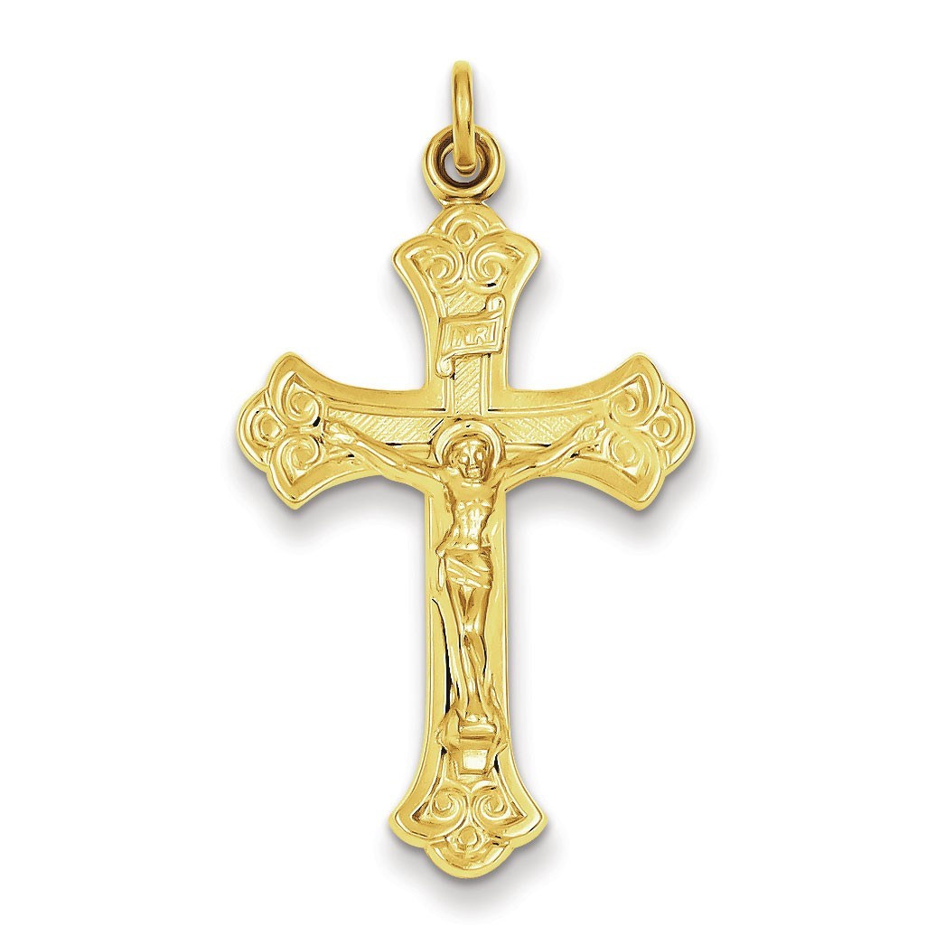 Sterling Silver & 24k Gold -plated INRI Crucifix Pendant