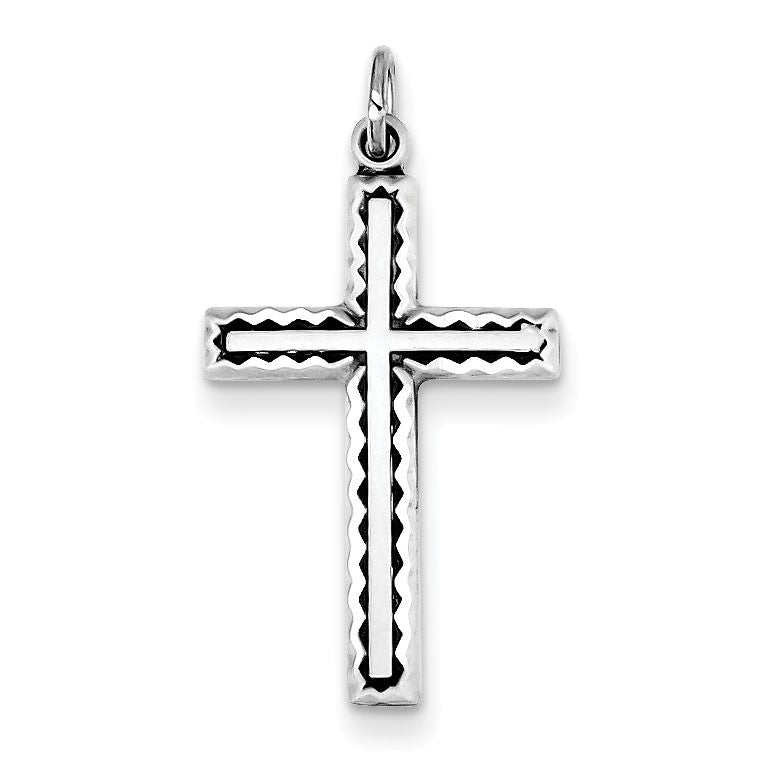 Sterling Silver Antiqued Cross Charm