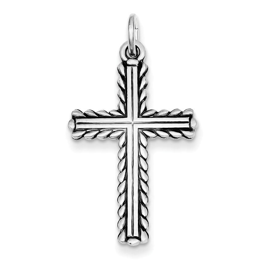 Sterling Silver Antiqued Cross Charm