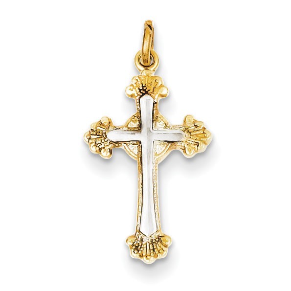 18k Gold -plated Sterling Silver Cross Charm