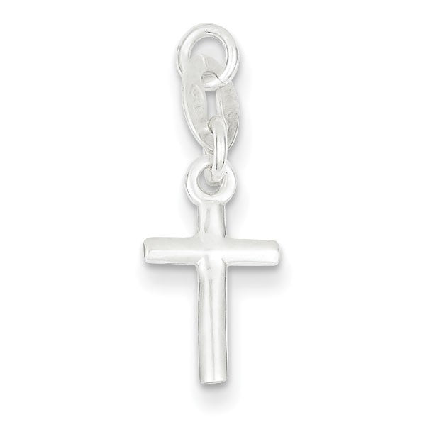 Sterling Silver Polished Cross Charm