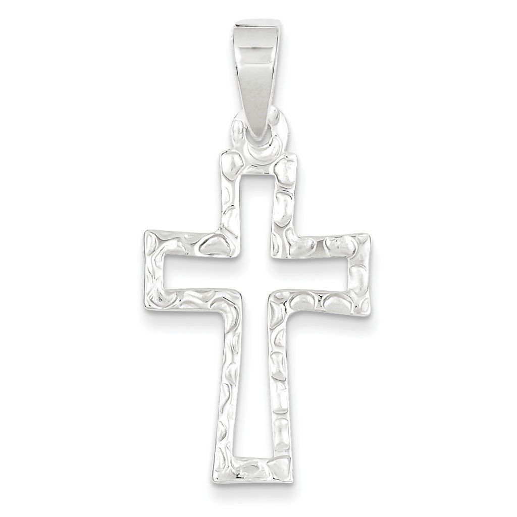 Sterling Silver Polished Open Cross Pendant