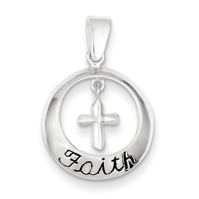 Sterling Silver Faith w/Cross Pendant