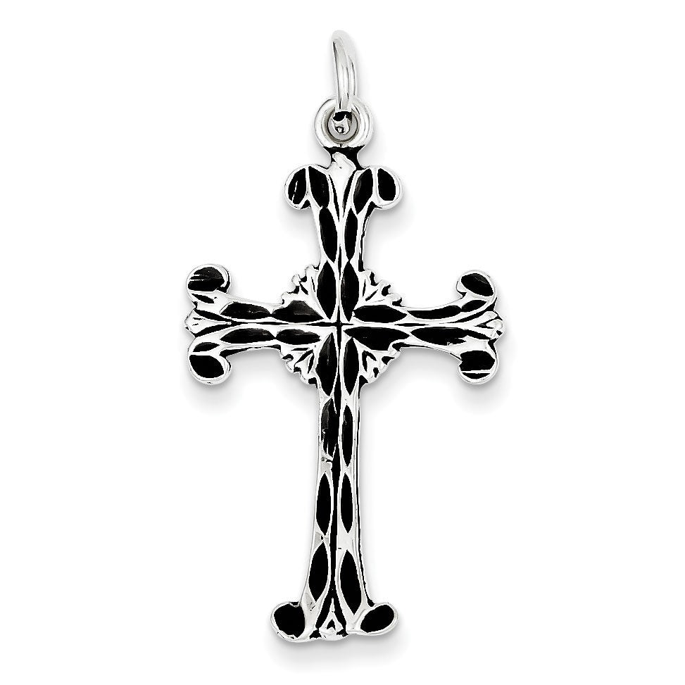 Sterling Silver Antiqued Cross Charm