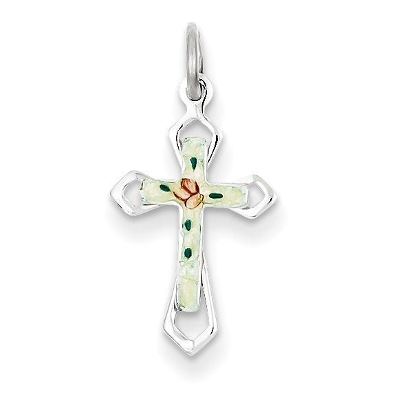 Sterling Silver with Enamel Cross Pendant