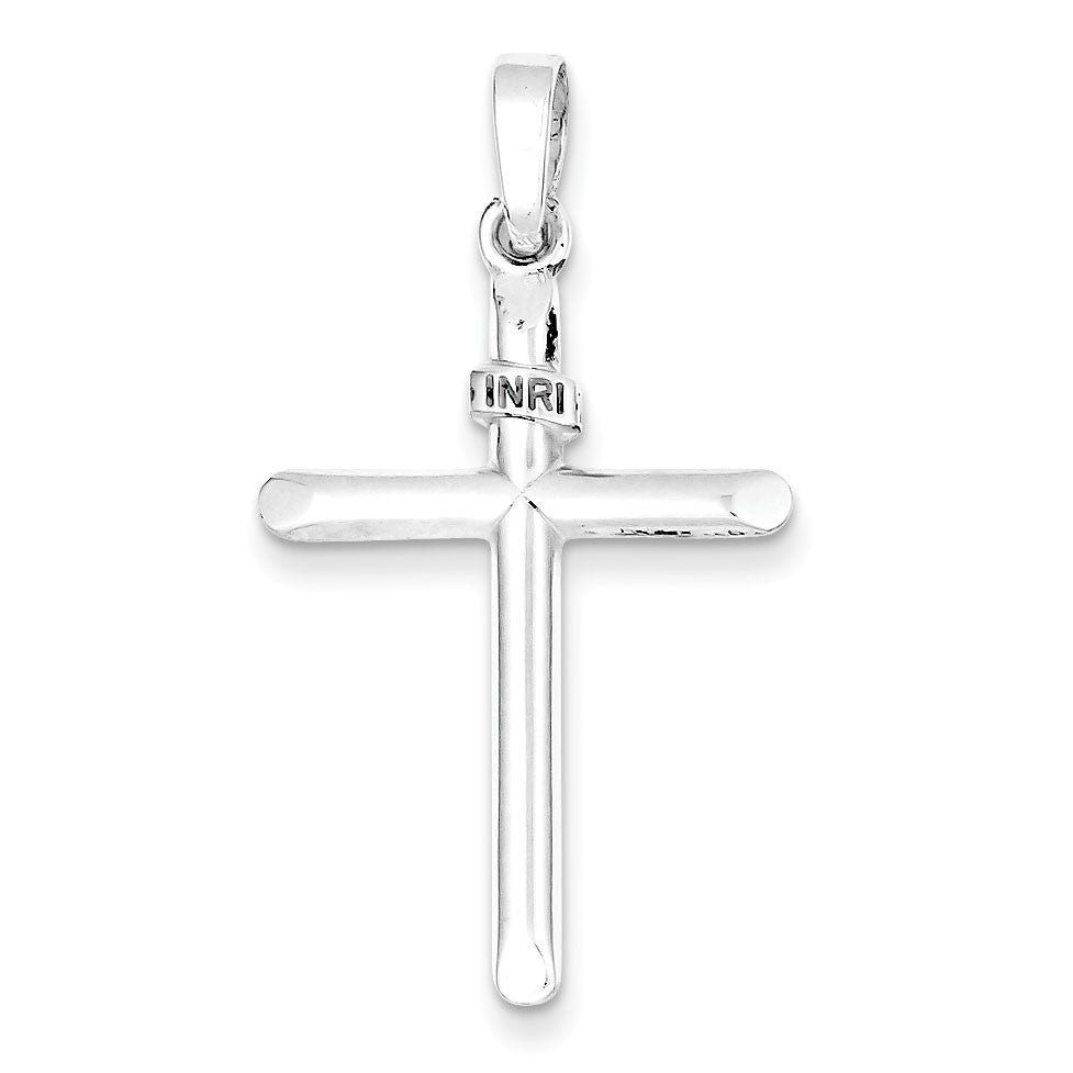Sterling Silver Polished INRI Cross Pendant