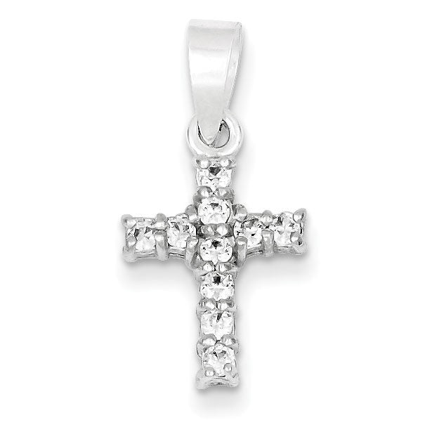 Sterling Silver CZ Cross Pendant