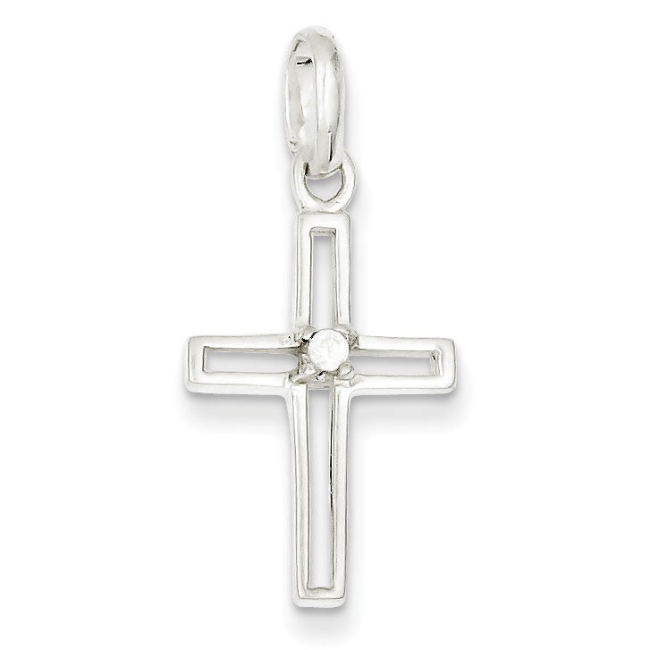 Sterling Silver CZ Cross Pendant