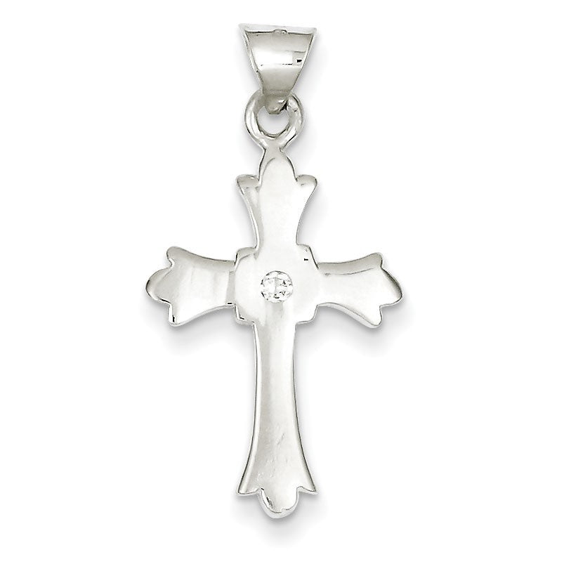 Sterling Silver CZ Cross Pendant