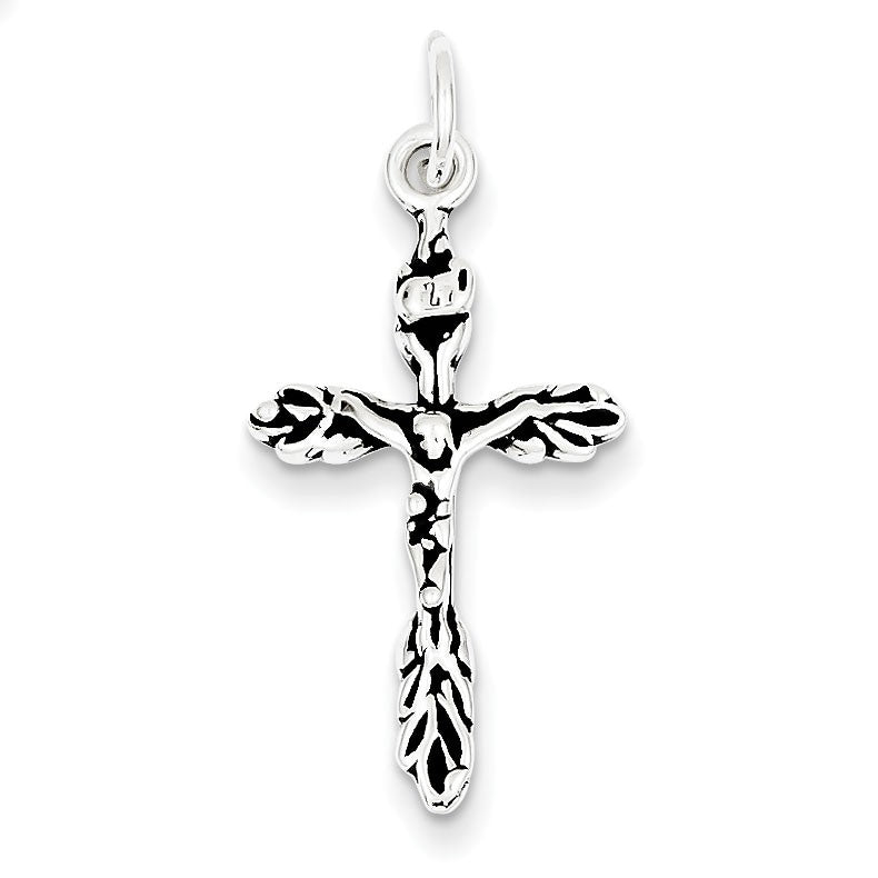 Sterling Silver Antiqued Crucifix Charm