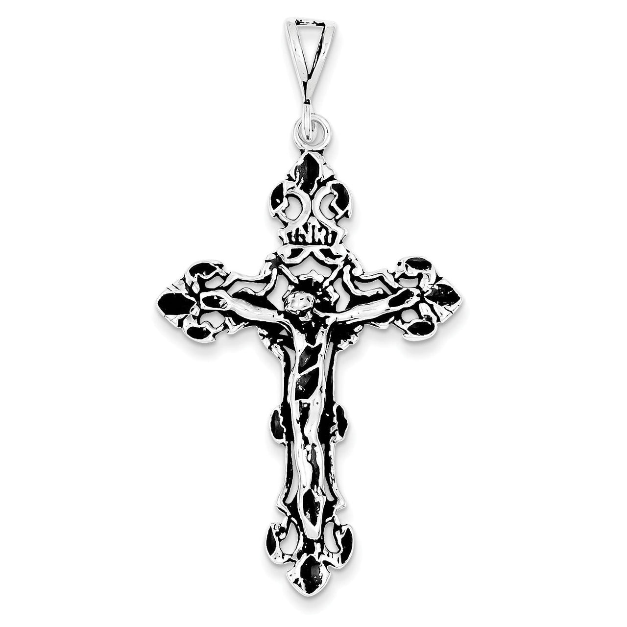 Sterling Silver Antiqued Crucifix Charm