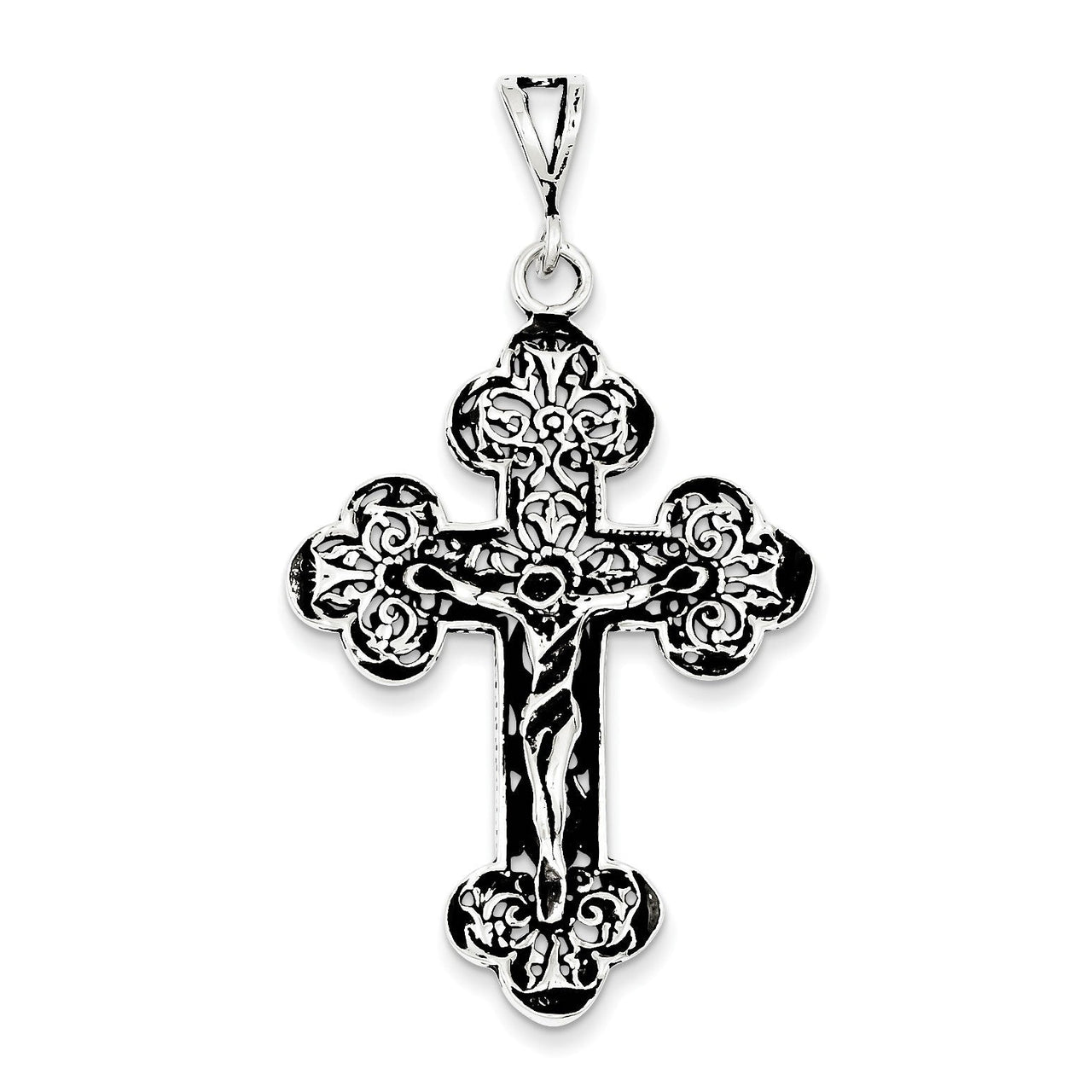Sterling Silver Antiqued Crucifix Charm