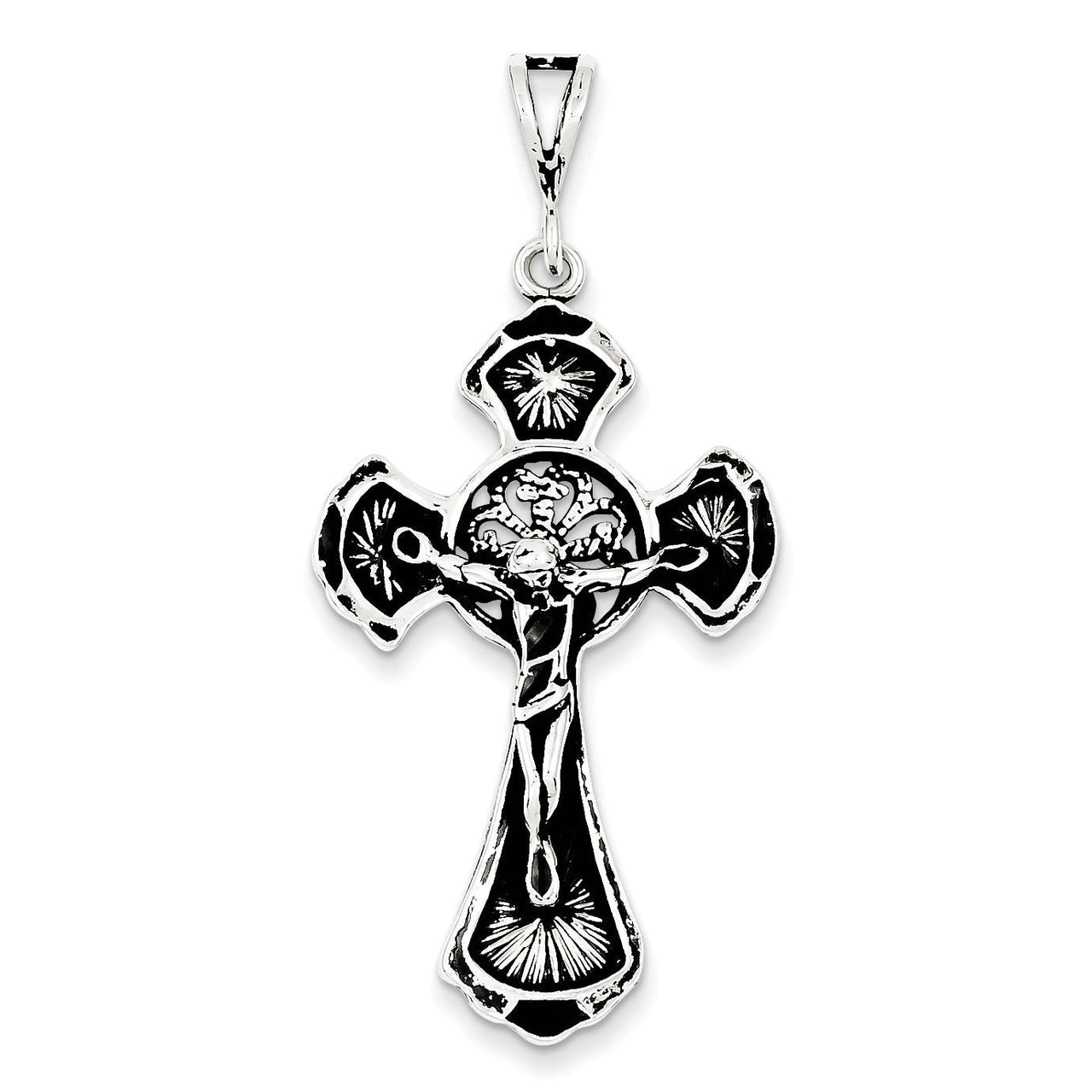 Sterling Silver Antiqued Crucifix Charm