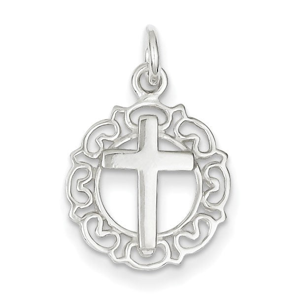 Sterling Silver Circle & Cross Pendant