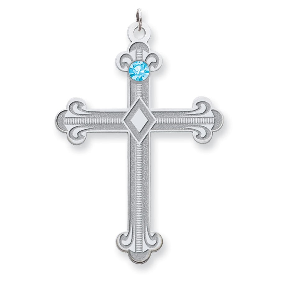 Sterling Silver Crystal Family Cross Pendant