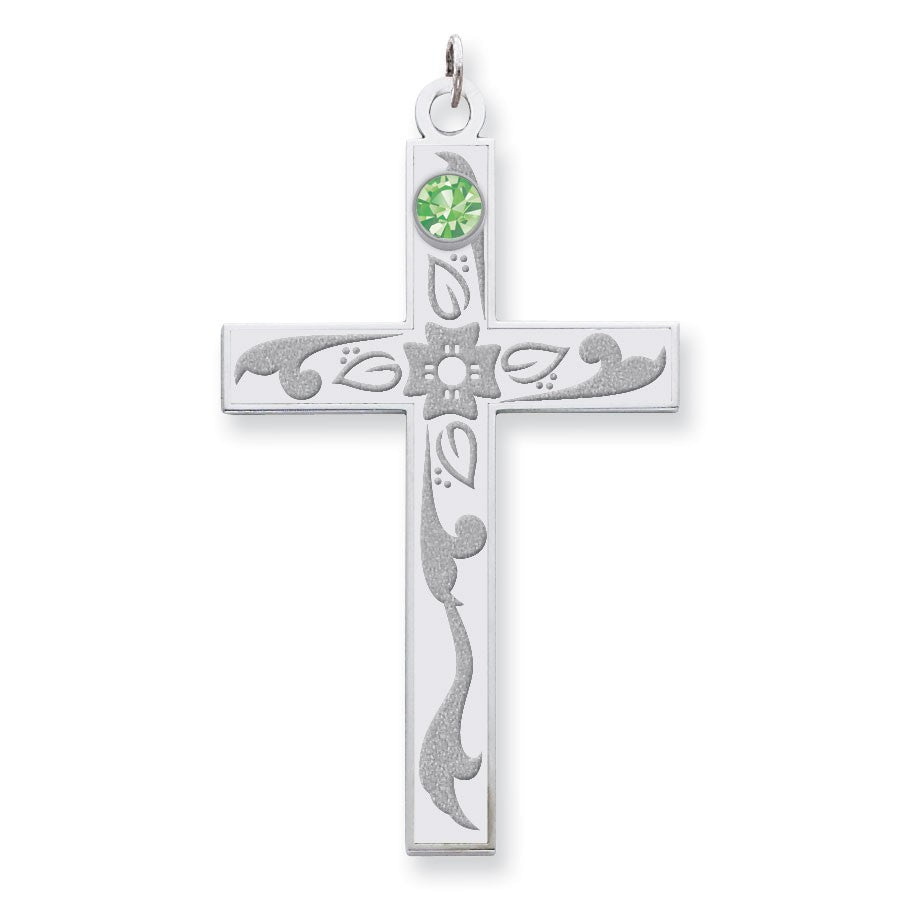 Sterling Silver Crystal Family Cross Pendant