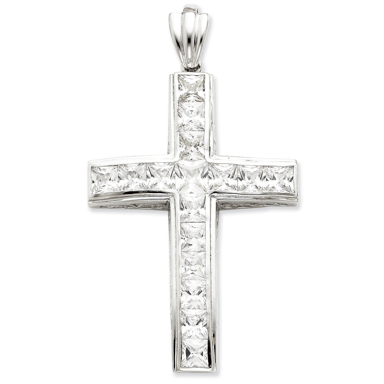 Sterling Silver CZ Cross Pendant