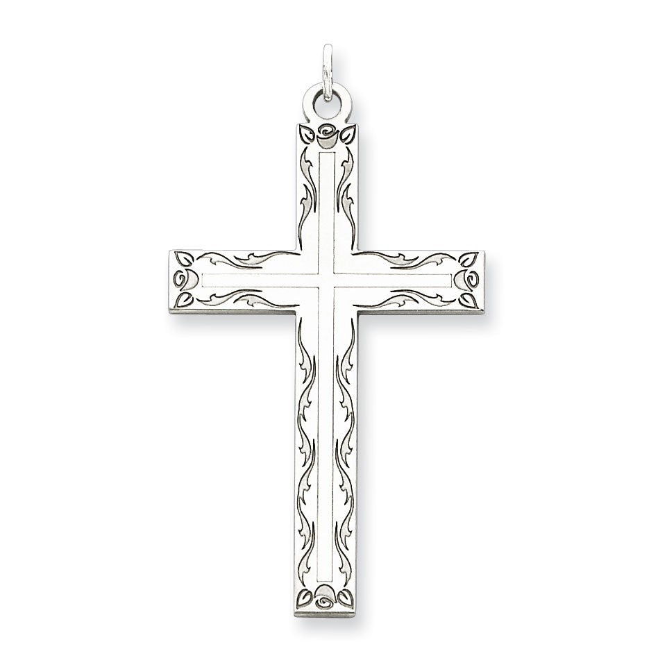 Sterling Silver Laser Designed Cross Pendant