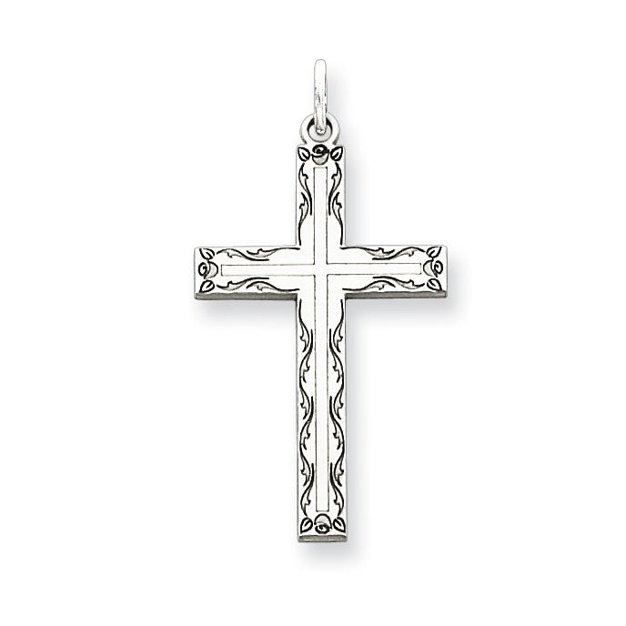 Sterling Silver Laser Designed Cross Pendant