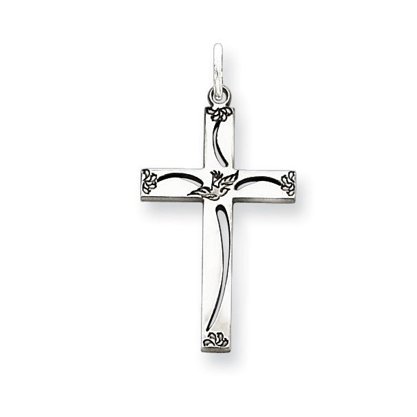 Sterling Silver Laser Designed Cross Charm