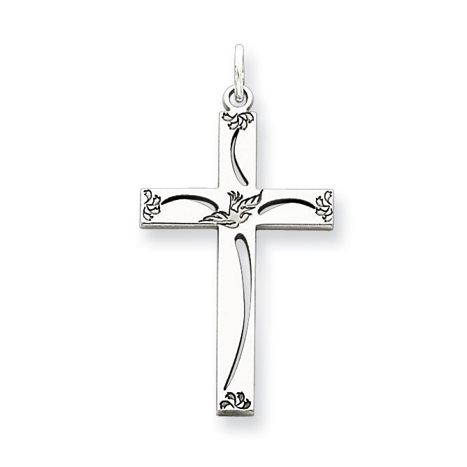 Sterling Silver Laser Designed Cross Pendant