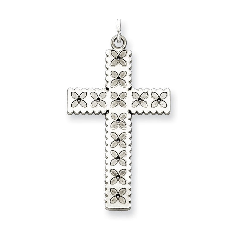 Sterling Silver Laser Designed Cross Pendant