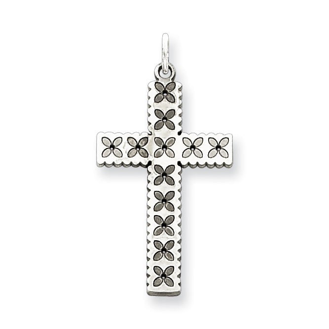 Sterling Silver Laser Designed Cross Pendant
