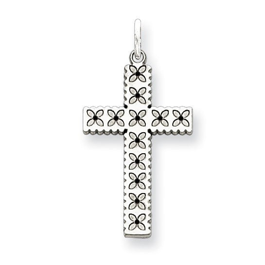 Sterling Silver Laser Designed Cross Charm