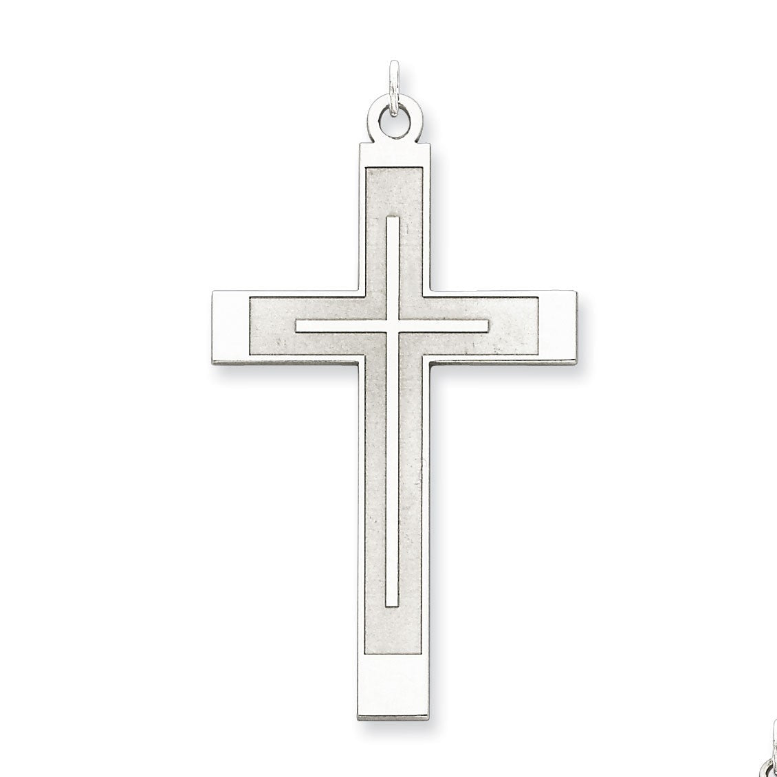 Sterling Silver Laser Designed Cross Pendant