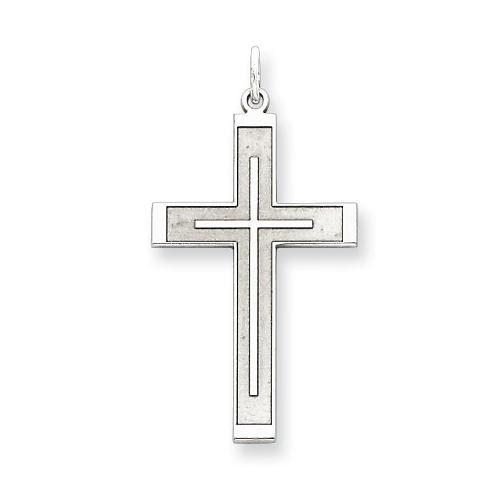 Sterling Silver Laser Designed Cross Pendant