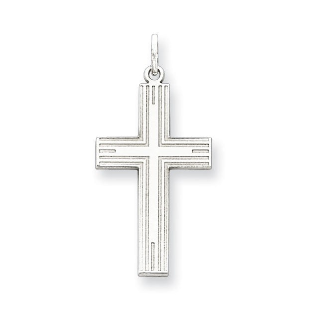 Sterling Silver Laser Designed Cross Charm