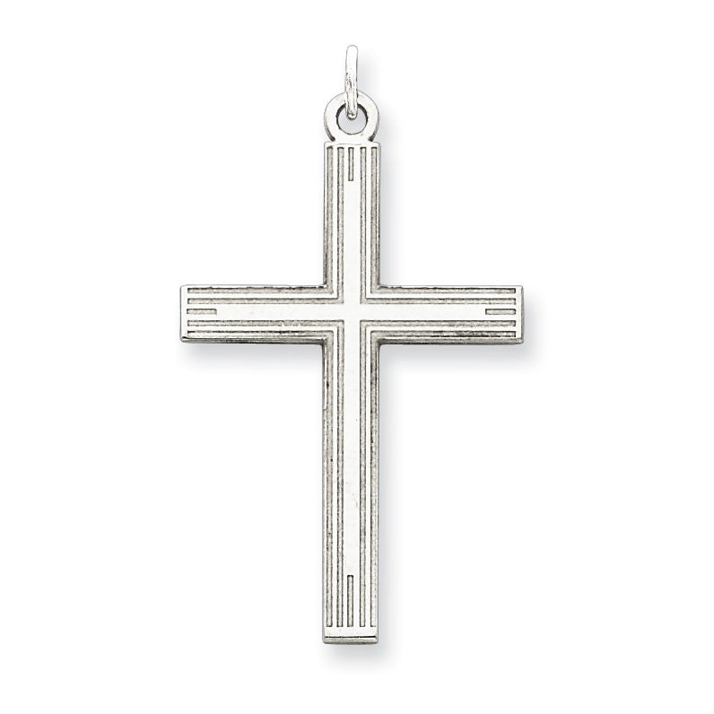 Sterling Silver Laser Designed Cross Pendant