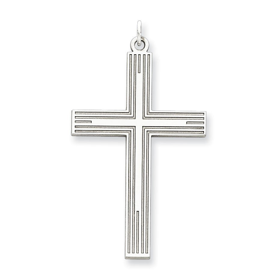 Sterling Silver Laser Designed Cross Pendant