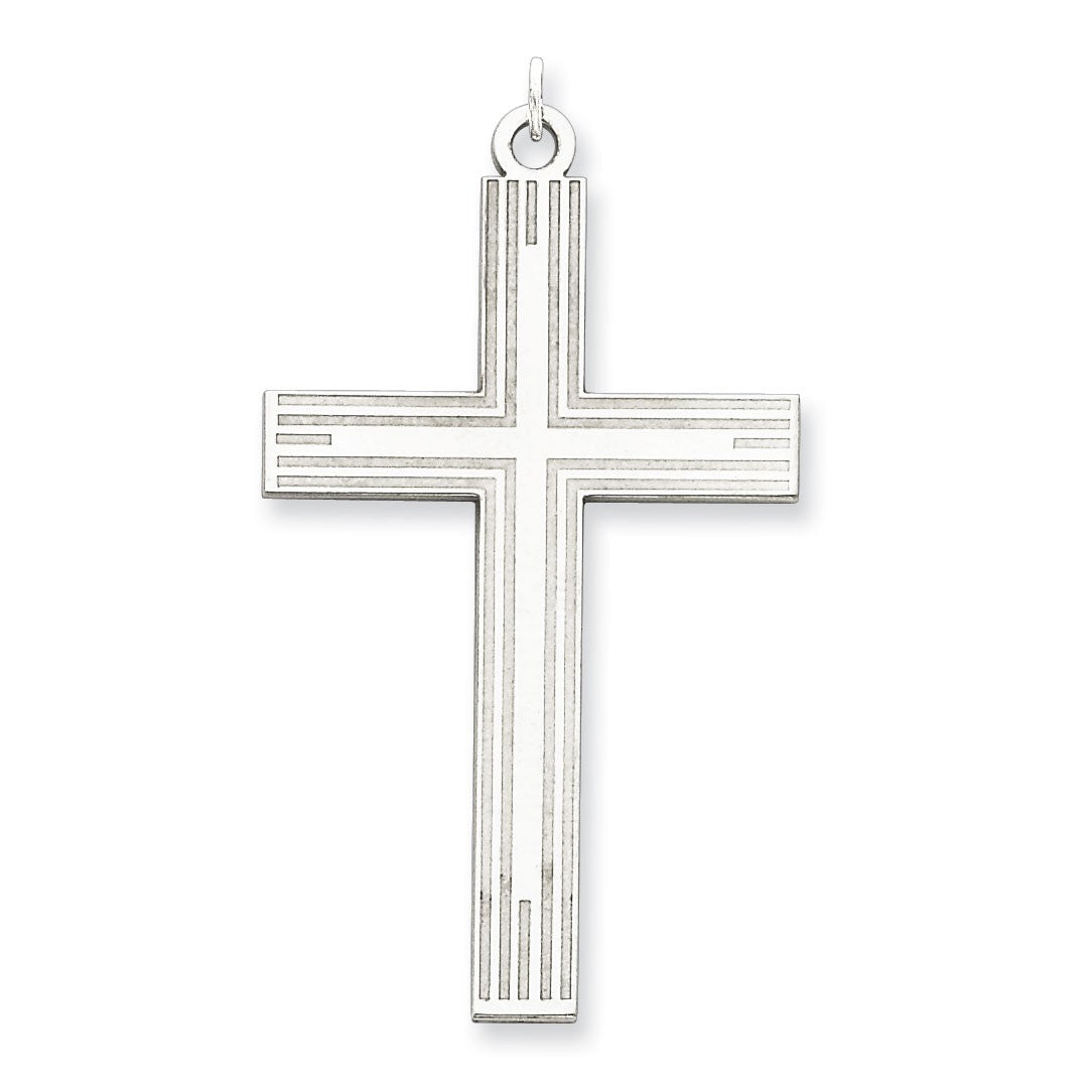 Sterling Silver Laser Designed Cross Pendant