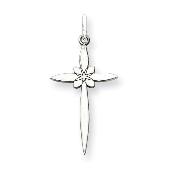 Sterling Silver Laser Designed Cross Charm