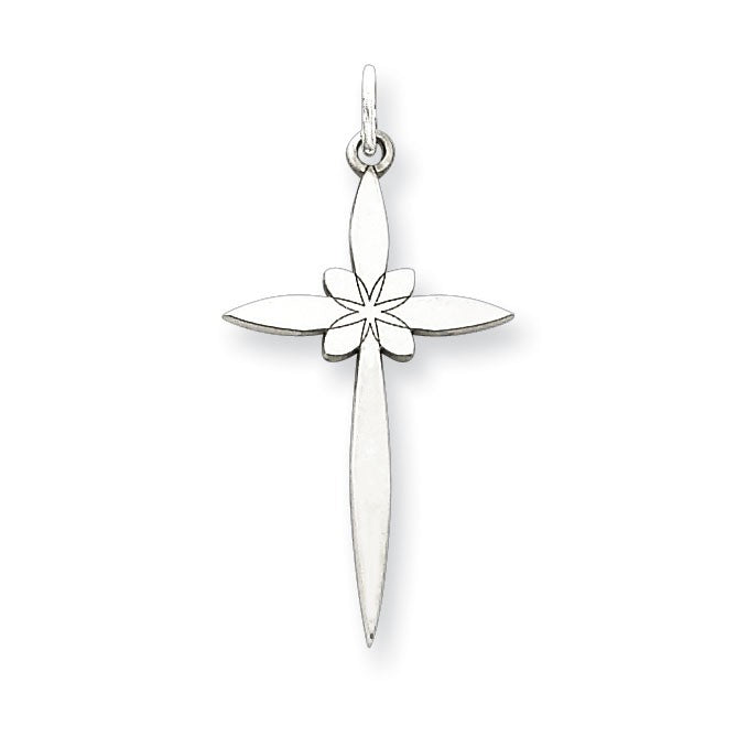 Sterling Silver Laser Designed Cross Pendant
