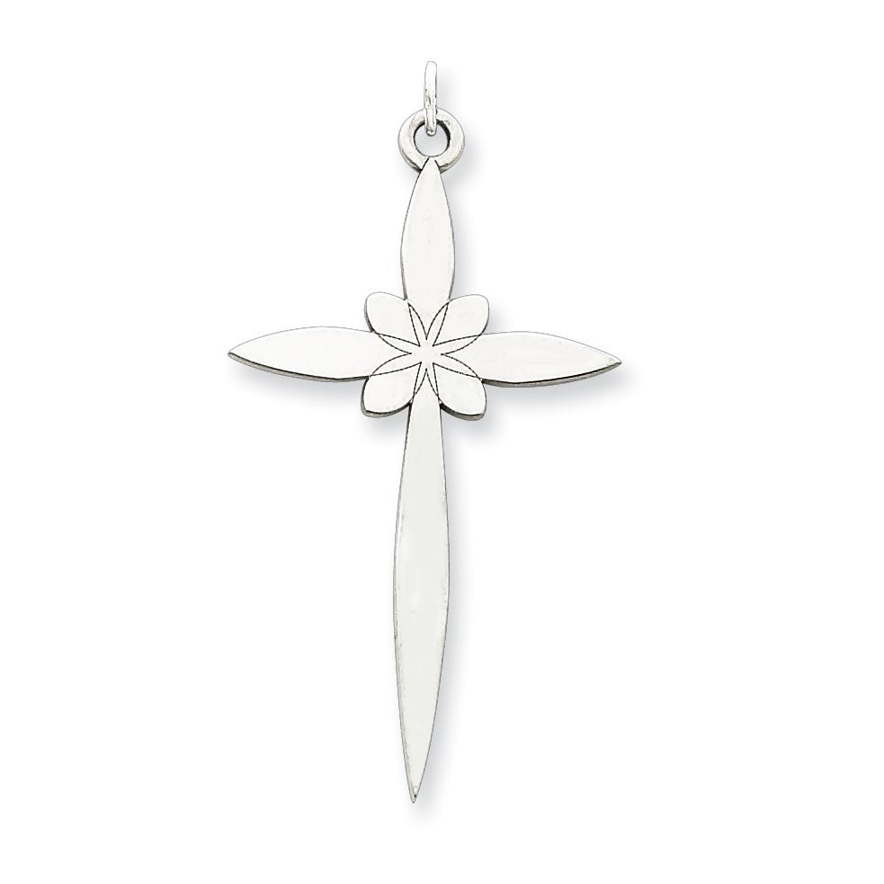 Sterling Silver Laser Designed Cross Pendant