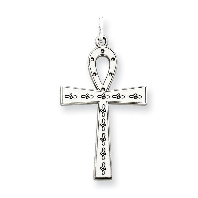 Sterling Silver Laser Designed Cross Pendant