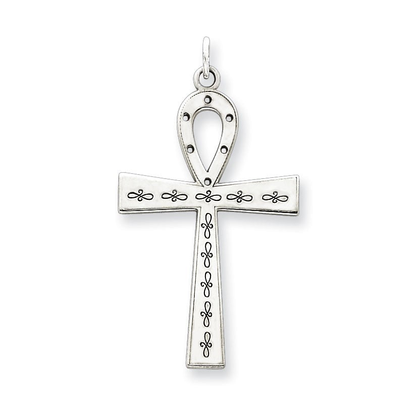 Sterling Silver Laser Designed Cross Pendant