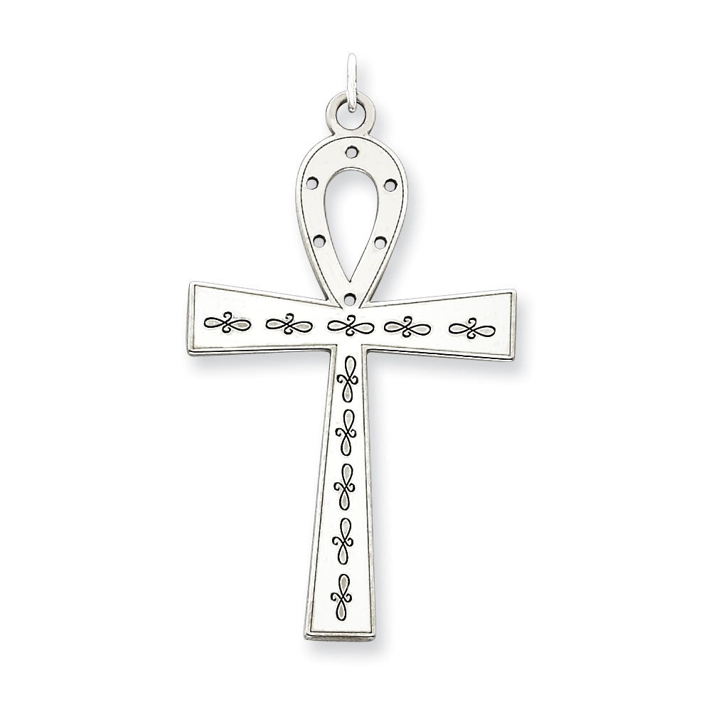 Sterling Silver Laser Designed Cross Pendant