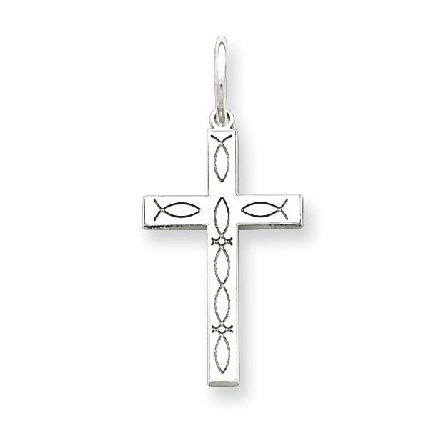 Sterling Silver Laser Designed Cross Charm