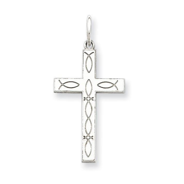 Sterling Silver Laser Designed Cross Pendant