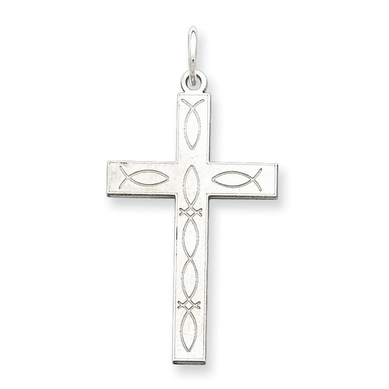 Sterling Silver Laser Designed Cross Pendant