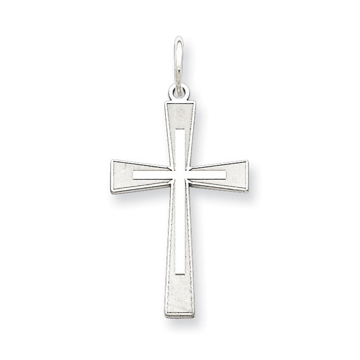 Sterling Silver Laser Designed Cross Pendant