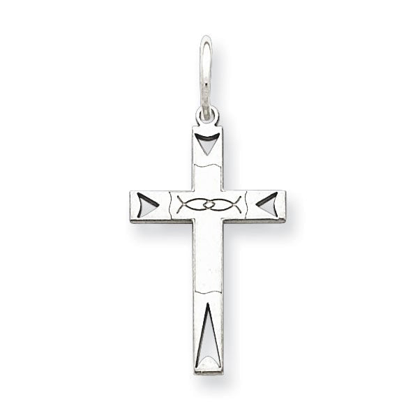 Sterling Silver Laser Designed Cross Charm