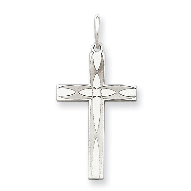 Sterling Silver Laser Designed Cross Pendant