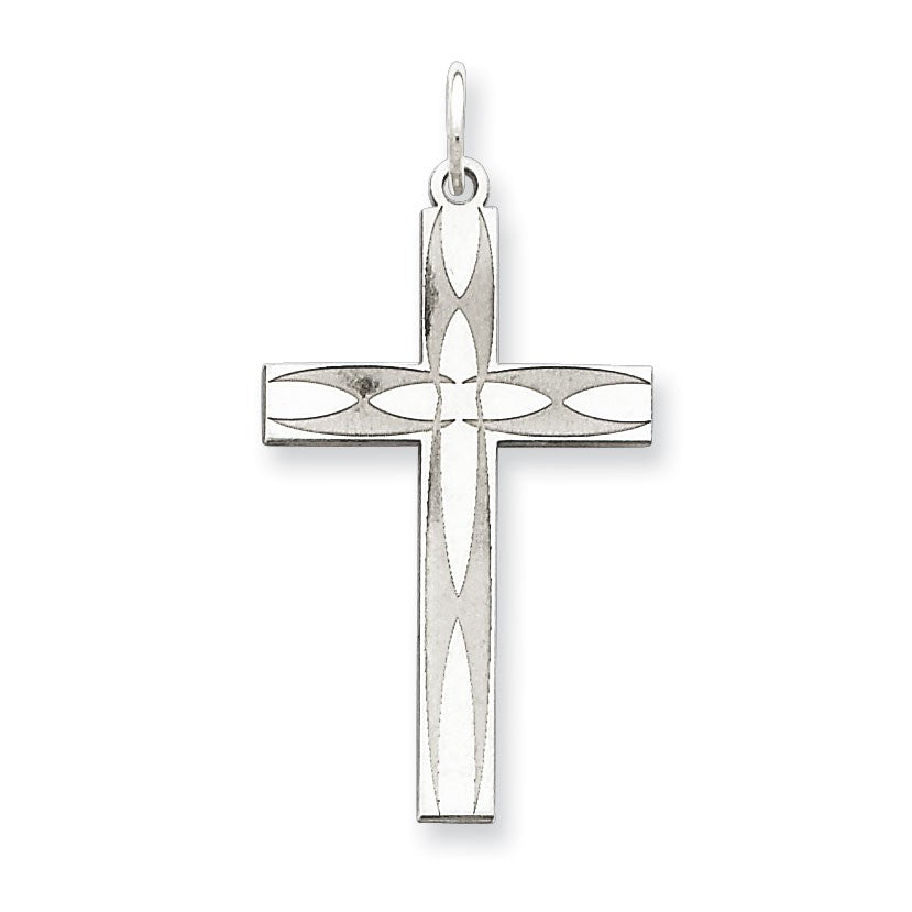 Sterling Silver Laser Designed Cross Pendant