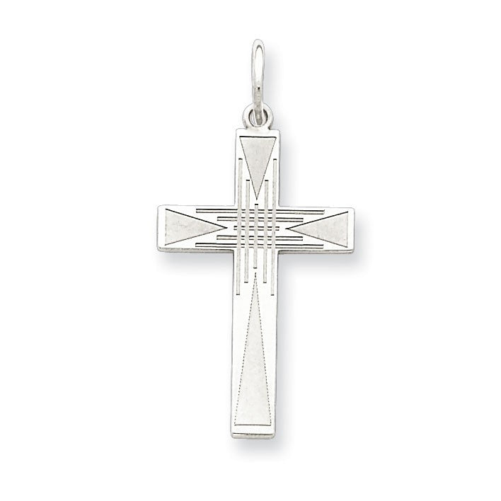 Sterling Silver Laser Designed Cross Pendant