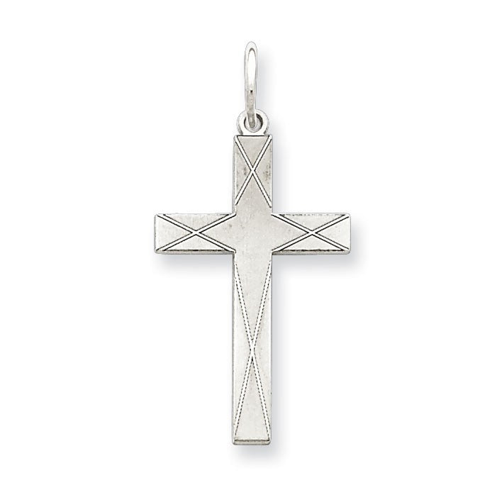 Sterling Silver Laser Designed Cross Pendant